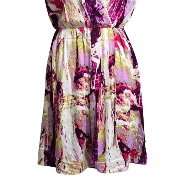 Antonio Melani Marbled V-Neck Cap Sleeve Faux Wrap Mini Dress Sz 2 - Picture 5 of 10